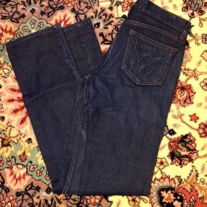 Bebe Y2K Indigo Jeans Bling Brook straight leg 29